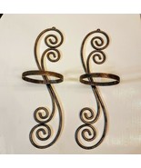 Wall Sconce LOT of 2 Solid Metal Scroll Work Candle Flower Holder Home D... - £20.24 GBP