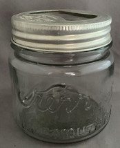 Kerr Self Sealing Wide Mouth Mason Jar w/lid Aug 31 1915 Pint Sand Springs OK  - $7.50