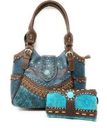 Texas West Western Style Rhinestone Concho Buckle Concealed Carry Purse ... - £47.49 GBP