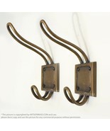 6.50&quot; in Vintage Solid Brass Double HOOK Hanger Wall Mount Strong Coat H... - $652.39 MXN