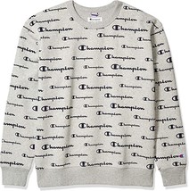 Champion Reverse Weave Fleece Grey Crew Neck All Over Logo $65, Sz L, NWT! - $506.89 MXN