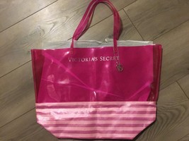 Victoria&#39;s Secret clear pink jelly beach swim bag tote New - £15.56 GBP