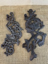 Cast Iron Antique Cherub Riding Swan Butterfly Architectural Salvage Wall Décor - £37.52 GBP