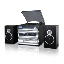 Trexonic 3-Speed Vinyl Turntable  Home Stereo System with CD Player, Double Cass - $267.37 CAD