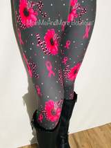 NEW Womens Exclusive Pink Ribbon Hope Cancer Leggings OS/TC Soft as Lularoe - £18.87 GBP