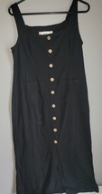 Sleeveless FP BEACH Black Dress W/ Buttons Size Large Pre Owned - £31.28 GBP