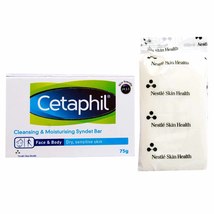 Cetaphil Cleansing &amp; Moisturising Syndet Bar 75gm Pack of 2 *SOAP FREE bar* - $23.51