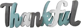 Rustic Wood Thankful Sign Wooden Block Letter Wall Decor Decorative Hanging Word - £16.37 GBP