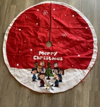Peanuts Snoopy Charlie Brown &amp; Friends Merry Christmas Tree Skirt 47&quot; - £27.46 GBP