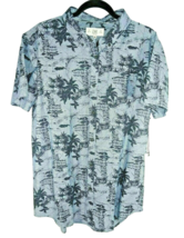 Z.A.K. Los Angeles Men&#39;s Blue Button-Down Shirt Size XL Nautical Palm Tr... - $23.14