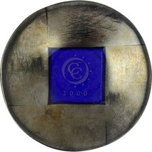 Latimer Art Glass Bowl 2000 Millennium Signed Iridized Fused USA Studio Logo CC - £112.10 GBP
