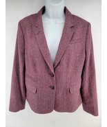 Banana Republic Womens 12 Wool Blend Herringbone Blazer Beetroot Crest B... - $29.65