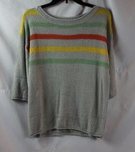 NIP Blencot Casual Sweater Striped Knit Gray Small 3/4 Sleeve Lightweight - £14.94 GBP