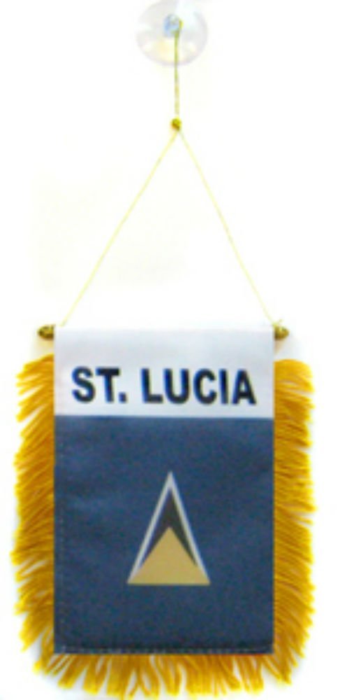 St. Lucia Mini Flag 4&quot;x6&quot; Window Banner w/suction cup - $2.88