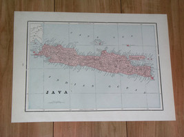 1896 Original Antique Map Of Java Indonesia / Verso Japan - £17.97 GBP