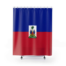 Haiti Flag Stylish Design 71&quot; x 74&quot; Elegant Waterproof Shower Curtain for a Spa- - £56.34 GBP