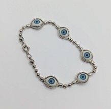 Eyeball Bracelet - Evil Eye Bracelet - Blue Eye Bracelet - Vintage Eye B... - £13.89 GBP