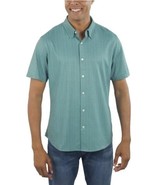 Jachs NY Mens Shirt Green Button Down Stretch Short Sleeves Regular Fit - $51.32 CAD