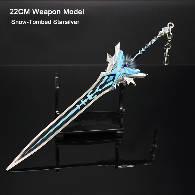 22CM Snow Genshin Impact Game Peripherals Anime Figure Eula Metal Unblade Weapon - £8.19 GBP+