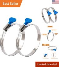 2pcs 8 Inch Key-Type 304 Stainless Steel Worm Gear Hose Clamps, Adjustab... - $22.26