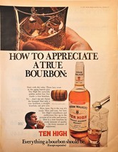 Hiram Walker&#39;s TEN HIGH How to Appreciate A True Bourbon-1972 Vintage Pr... - $181.16 MXN