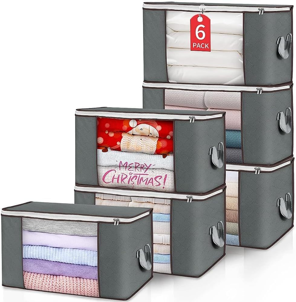 Budding Joy Clothes Storage, Foldable Large Blanket Storage, 60L 6 Pack ... - $39.99