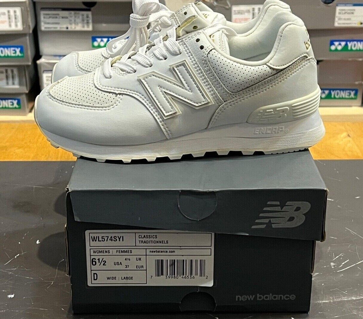New Balance 574 Classic Women s Sneakers Casual D US6.5 White Nwt WL574SYI 6.5 US 4.5 Uk 37 EU
