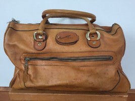 Vintage Portofino Invicta Leather Luggage Carry On Overnight Doctors Bag Case - $159.99
