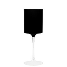 [10 pcs] 9oz Plastic Black Two Tone Wine Glasses Unbreakable for all Occasions - £31.28 GBP