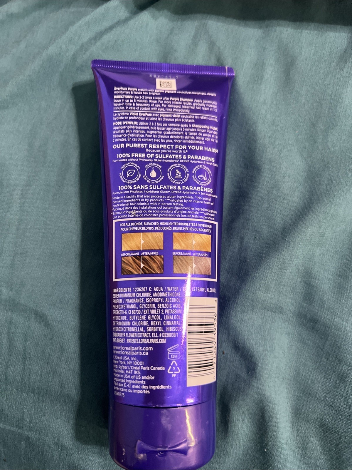L'Oreal Paris Hair Care EverPure Sulfate-Free Brass Toning Purple Conditioner Item image 2