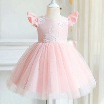 Girls Children Toddler Ruffle Sleeveless Big Bow Princess Tulle Sundress_ - £14.21 GBP