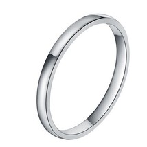 2mm Thin Titanium Ring Women Rose Gold/Black/Blue Polished Simple Slim Rings for - £10.02 GBP