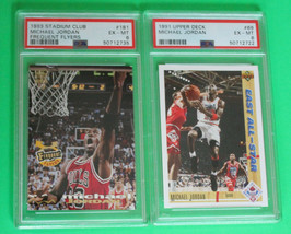 1991 Upper Deck &amp; 1993 Stadium Club Graded Michael Jordan Cards #181 #69 Psa 6 - £29.51 GBP