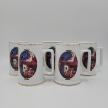 Vintage Coca Cola 1996 Collector Edition Holiday Santa Mug 5 pcs Set 4.5... - $28.05