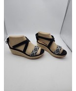 Eddie Bauer Espadrille Canvas Wedge Size 8 Women’s Black Sandals - $34.17 CAD