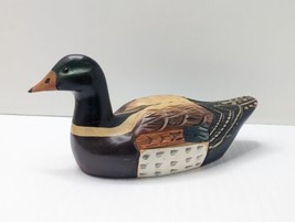 Vintage Flambro Wood Duck Handcarved Hand-painted Genuine Wood Duck Decoy - £15.79 GBP