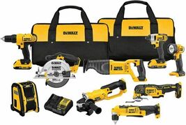 new cordless DEWALT 20V 9-Tool Combo Kit with 2 batteries &amp; charger - DC... - $722.69