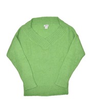 Guess Wool Mohair Blend Sweater Womens L Green Tennis V Neck Pullover Ju... - £22.73 GBP