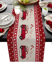 Valentine&#39;s Day Truck Table Runner 13 x 70 inch Loads of Love on Valenti... - $13.93