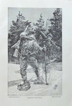 H. Sandham,1897 rare antique painting (Breaking the trail) original 1897 Outing  - £14.03 GBP