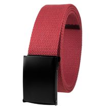Red Canvas Web Belt with Black Flip Top Buckle Unisex Fully Adjustable - £12.70 GBP