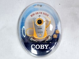 NEW! Orange Coby Mini AM/FM Radio CX-71 Headphones Included Sealed NOS - $14.99