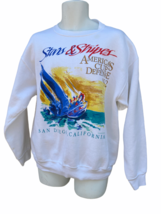Vtg Stars &amp; Stripes America’s Cup Defense ‘92 sweatshirt L Sailing San Diego CA - £38.91 GBP