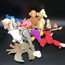 Ty Beanie Baby Lot Crab Lobster Monkey Seahorse Ostrich Cat Flamingo Ant Eater - £16.02 GBP