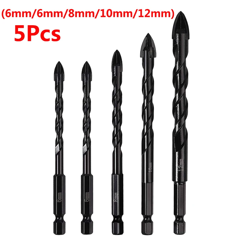 7Pcs Cross Hex Tile Drill Bits Set for Gl Ceic Concrete Hole Opener Bric... - $4,039.28 MXN