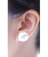 1 Pair Pierced Faux Pearl Button Stud Earrings,18mm or 20mm,9 Colors to ... - $5.44 CAD+