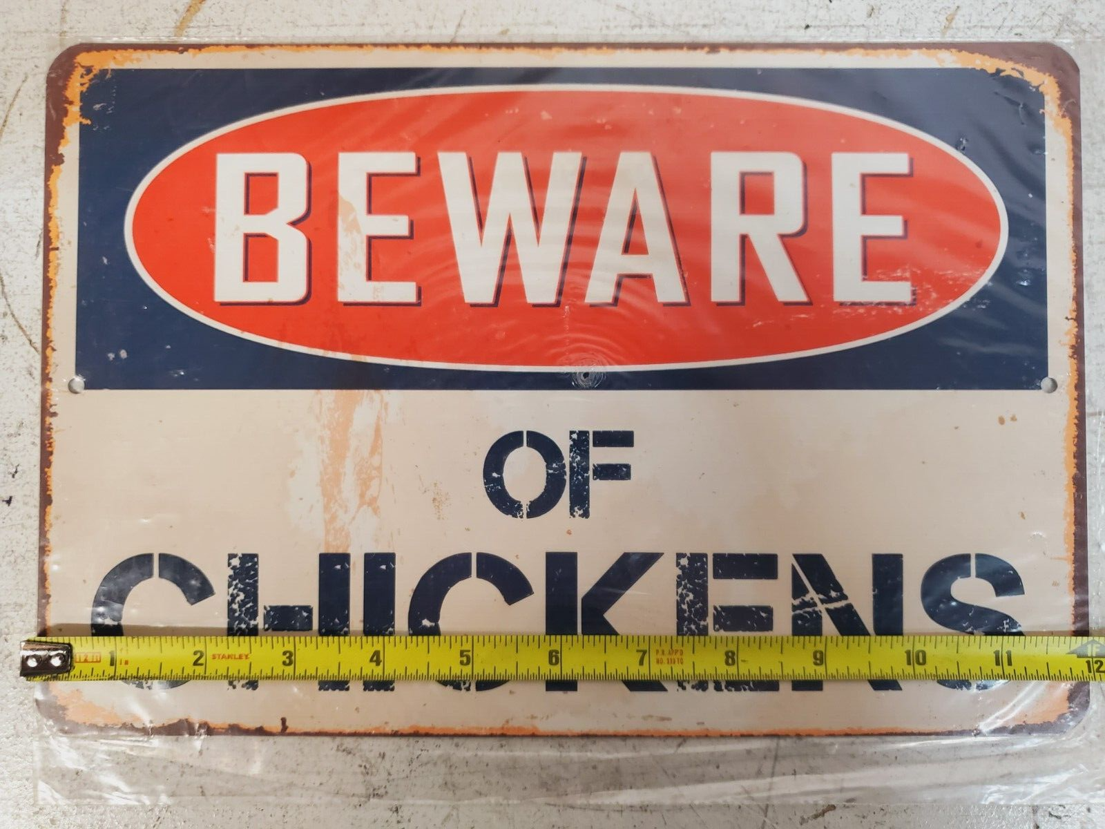 4 Qty Beware of Chickens Chic Rustic Retro Signs 8"x12" (4 Qty) Item image 3