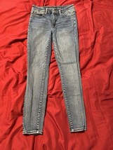 American Eagle Super Hi-Rise Jegging Luxe Jean Sz 6R Blue Skinny Stretch - $14.95
