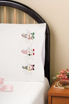 Tobin Stamped For Embroidery Pillowcase Pair 20&quot;X30&quot; Holiday Gnomes - £15.81 GBP