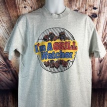 Vintage 90s Single Stitch Grill Watcher Size Large Grey T Shirt Top Usa Made - £18.91 GBP